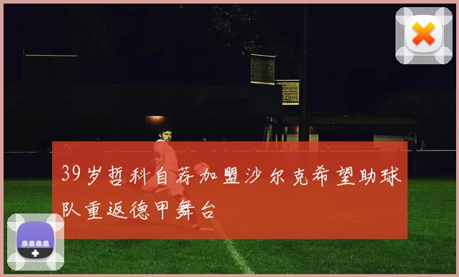 39岁哲科自荐加盟沙尔克希望助球队重返德甲舞台